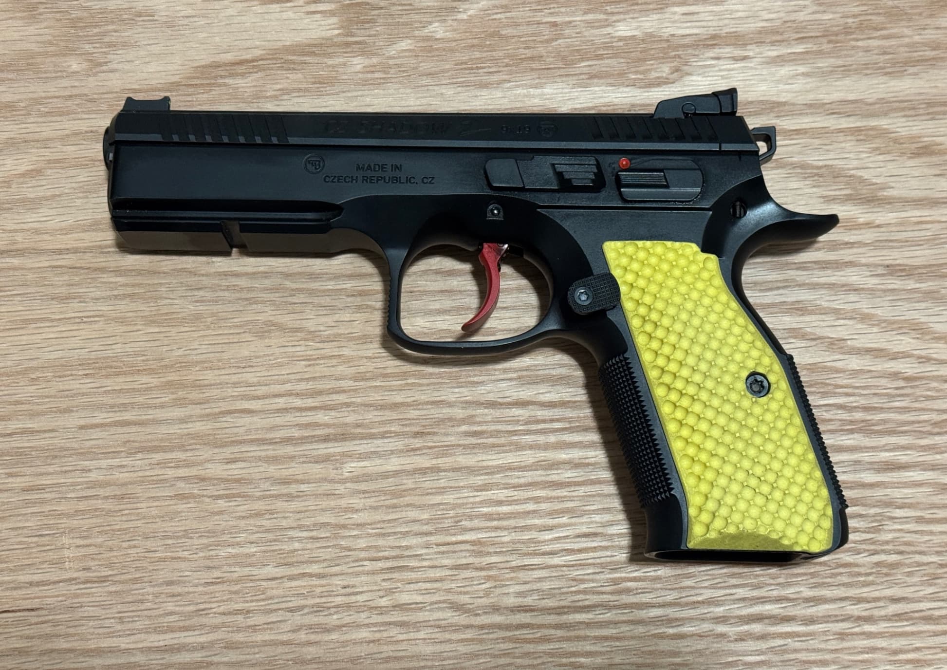 Fully Cajunized CZ Shadow 2 9mm Competition Pistol w/ Lok palm swell bogies